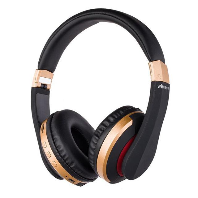 Mh7 Hoofdtelefoon Draadloze Bluetooth Headset Opvouwbare Stereo Gaming Koptelefoon Met Microfoon Ondersteuning Tf-kaart Voor Ipad Mobiele Telefoon: Goud