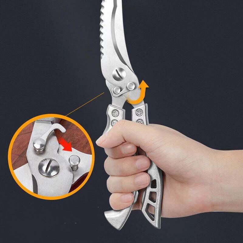 Kitchen Powerful Chicken Bone Scissors Chicken Duck Fish Cutter Shears Stainless Steel Scissors Scale Clean Cook Scissors Knife