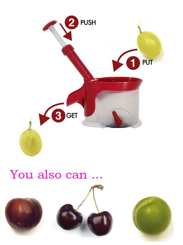Vrolijke ontpitter zaadverwijderaar thuis keuken kantoor reizen fruitpitextractor verwijder botten fruit kers kersen ontpitter