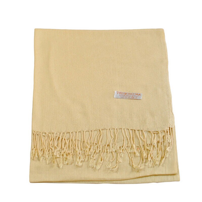 Kvinder vinter tørklæde tyk varm pashmina indpakning store lange sjal efterligning kashmir dame solide kvaster tørklæder 3083
