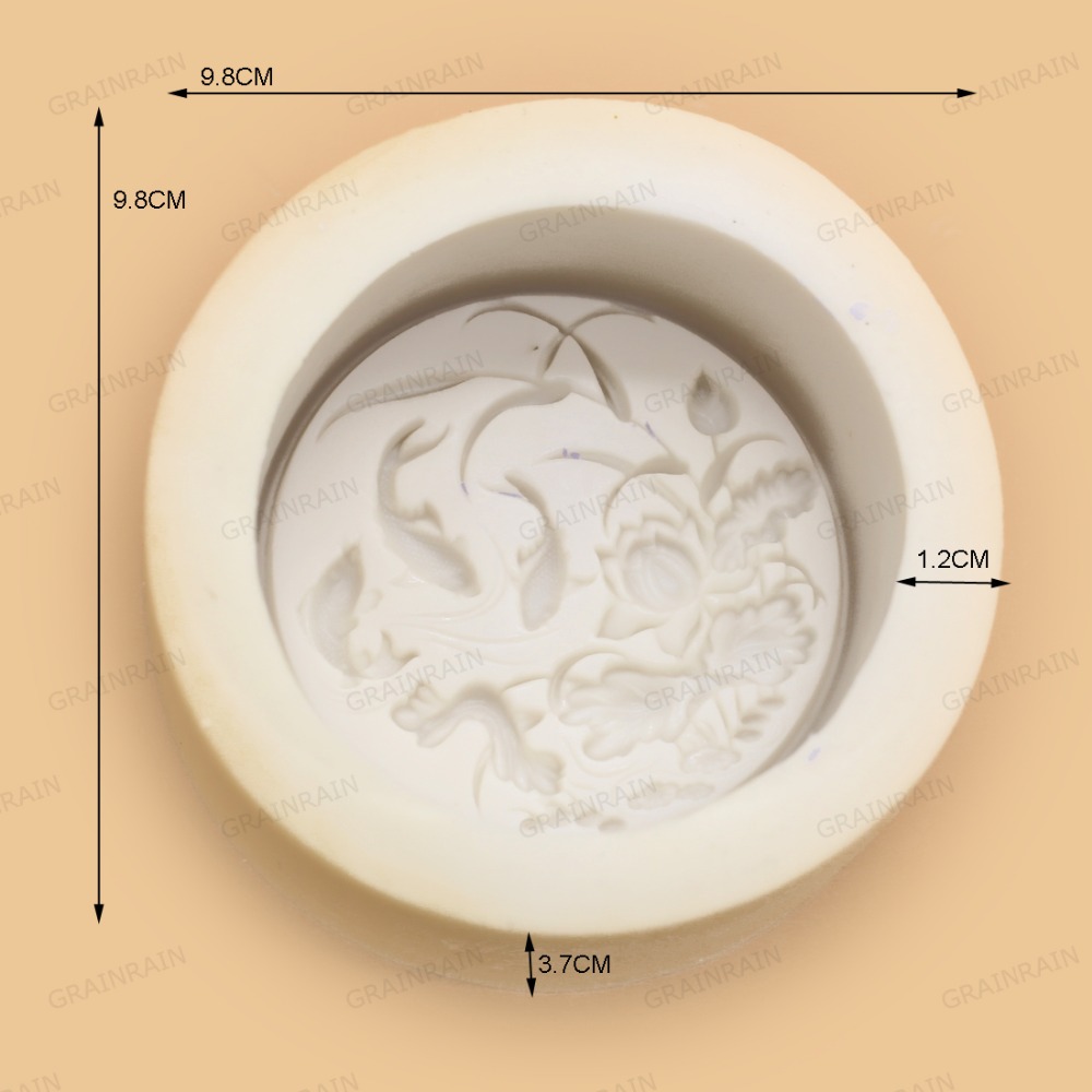 Grainrain Soap Mold Silicone Craft Fish Round Soap Making Mould DIY Candle Resin Mold