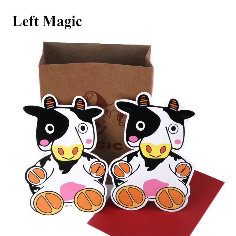 &quot;1 Set Children Educational Cow And Frog Magic Tricks Cows Small Cute Frog Cartoon Animals Stage Interactive Magical Props