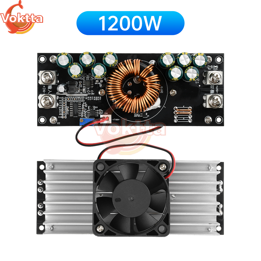 1500W 50A 1200W 30A DC-DC Buck Converter Step Down Voedingsmodule 15V-90V naar 2.5V-72V Buck Adapter Spanningsregelaar: Zwart