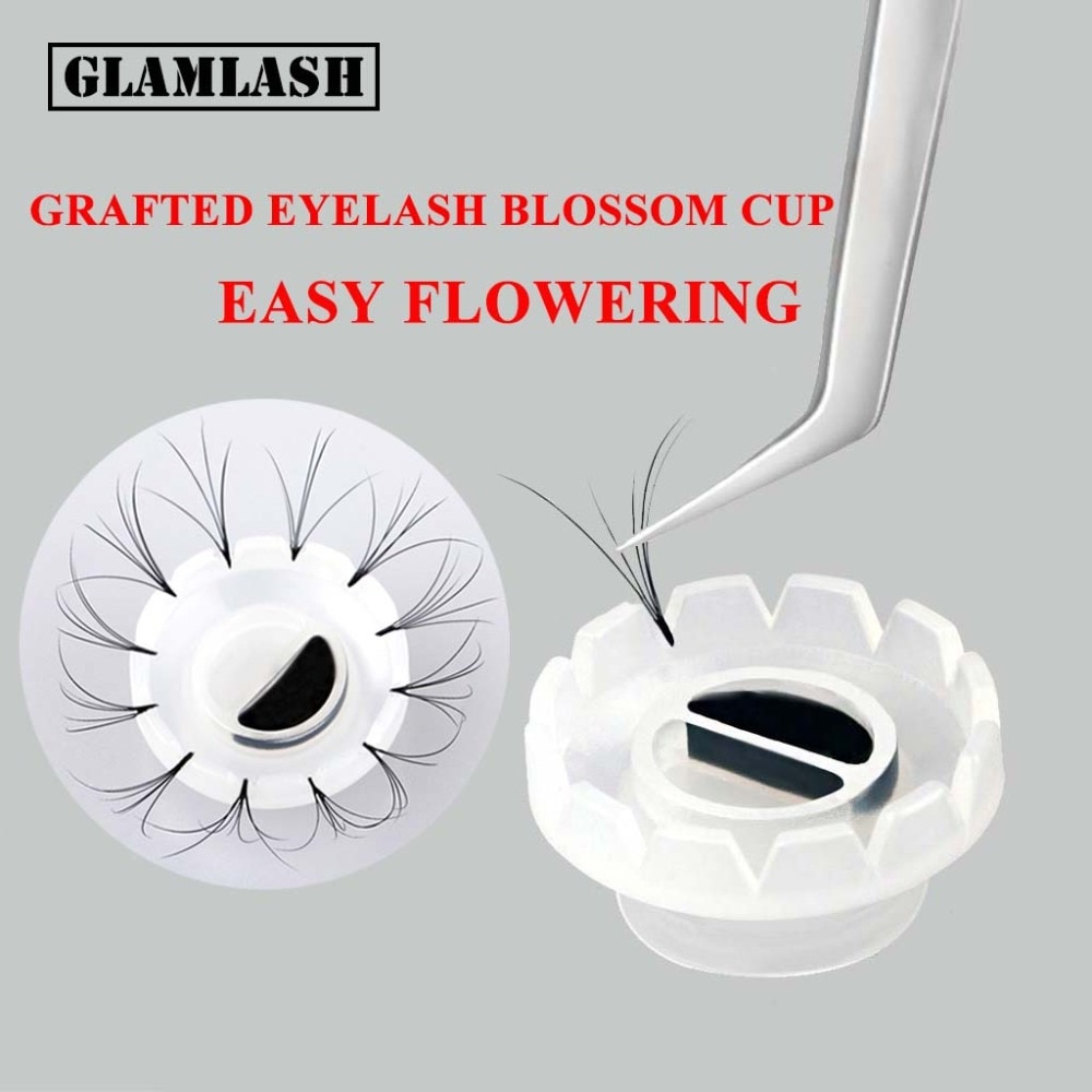 Glamlash 100Pcs Salon Gebruik Wimper Lijm Houder Wimpers Extension Quick Bloei Bloesem Cup Ring Lijm Stand Makeup Tools