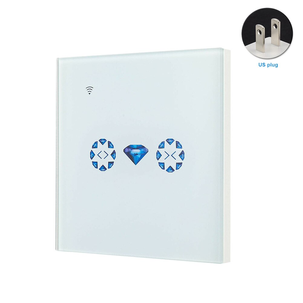 Téléphone portable, moteur de maison, porte, interrupteur de rideau intelligent, panneau wifi, application, outil, commande tactile électrique, volet roulant, bouton de store, chambre à coucher: Blanc / Ue