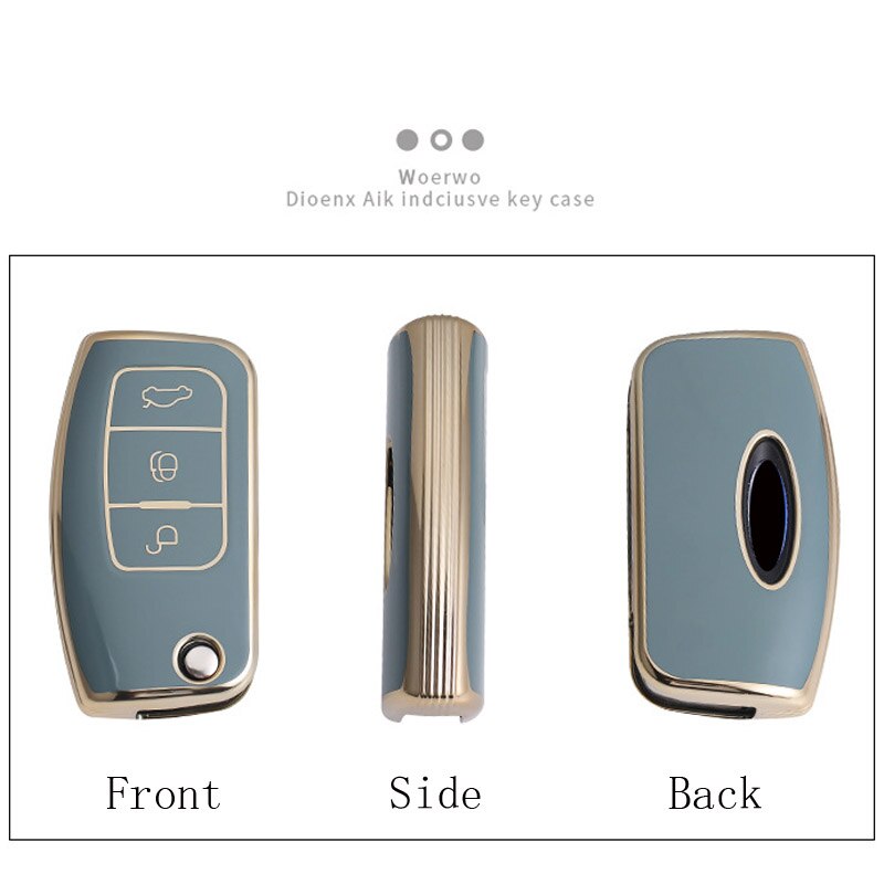 TPU Car Key Cover Case For Ford Fiesta Focus 2 Ecosport Kuga Escape Falcon B-Max C-Max Eco Sport Galaxy 3 Button Accessories