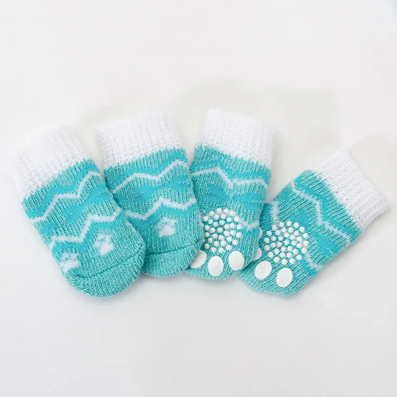 4 Stuks Leuke Hond Sokken Met Print Antislip Katten Puppy Schoenen Poot Protector Producten Voor Kleine Rassen Spitz York honden Chihuahua