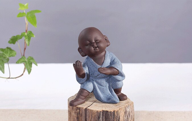 Thé d'argile pourpre jouet pour animaux de compagnie à la main Maitreya bouddhiste moine sable thé ensemble pour cuisine thé accessoires chinois thé outils en céramique