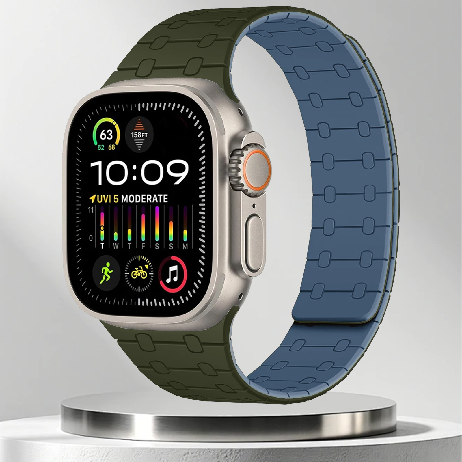 Magnetisk rem til apple watch series 10 46mm 42mm 9 8 7 45mm 41mm silikonrem til iwatch ultra 2 49mm 6 se 5 4 44mm 40mm armbånd: M / Beige