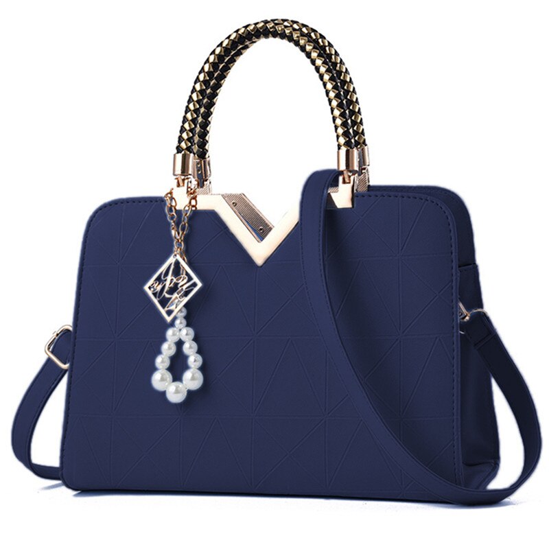 Luxury Handbag Women Shoulder Messenger Bags Girls Female Work Office Portable Handbags Tote Bag: Deep Blue