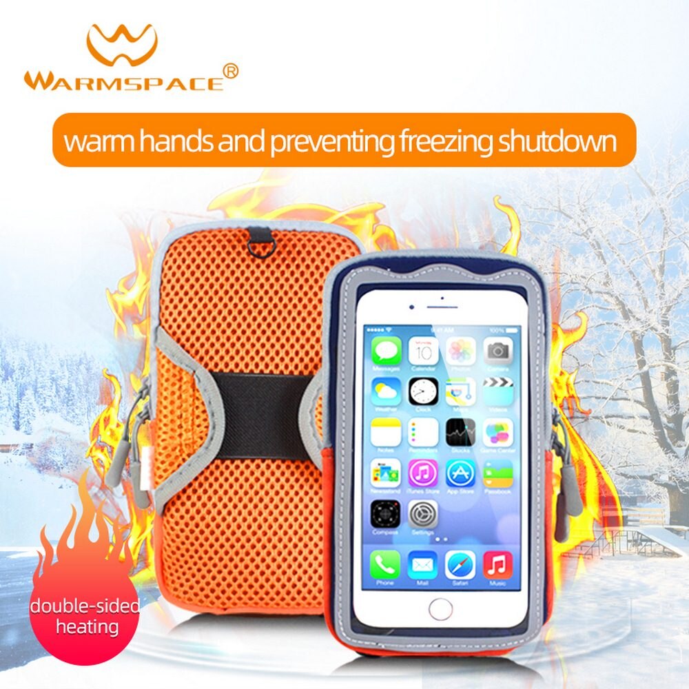 Borsa calda riscaldante per telefono cellulare elettrico da 4/7 pollici per Iphone sport custodia da corsa custodia per braccio custodia per telefono cellulare invernale