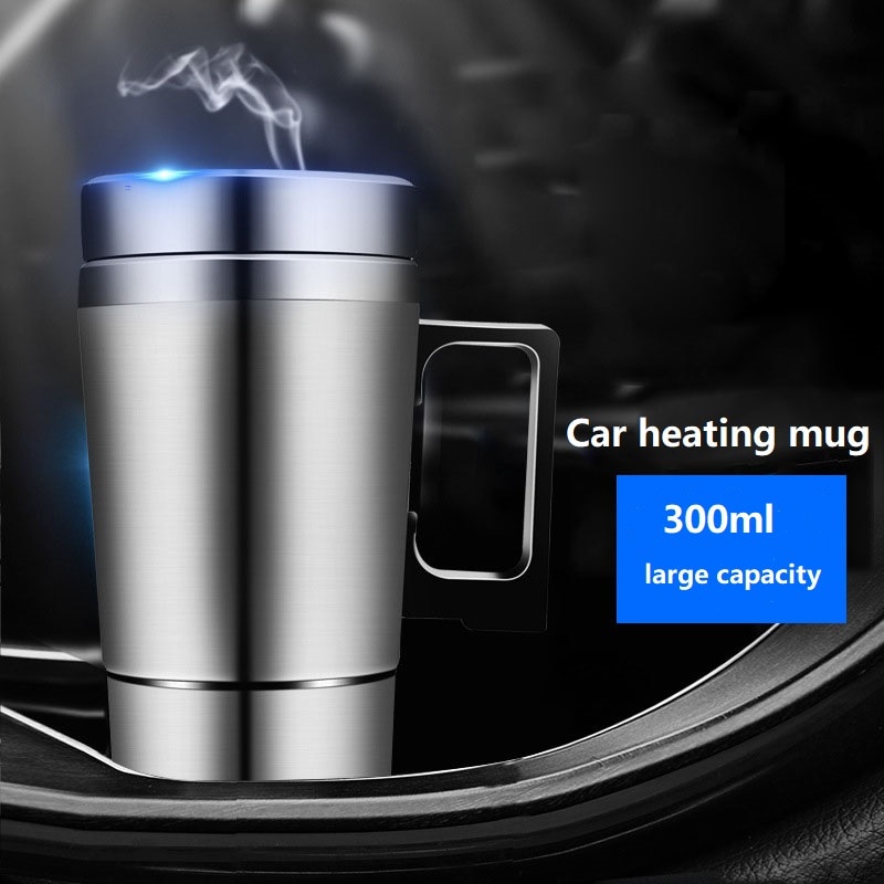 300ml 12v/24v bilbaseret opvarmning rustfrit stål kop termokande rejse kaffe te mælk opvarmet gryde krus motor vandvarmer