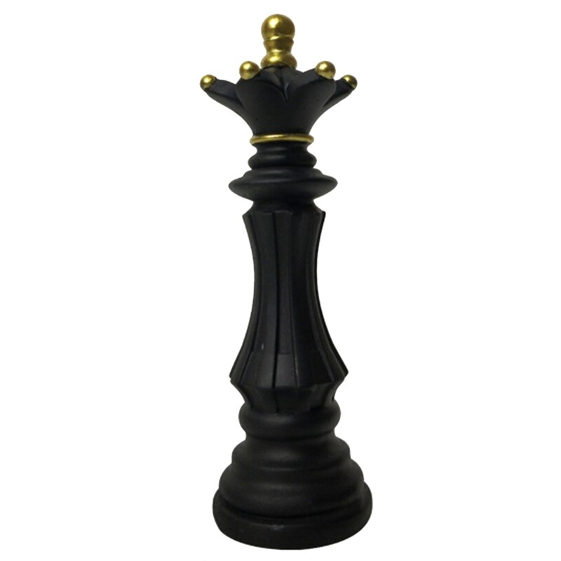 Resin Chess Pieces Board Games Parts International Chess Figurines Retro Home Decor Simple Modern Chessmen Ornaments: Black Queen
