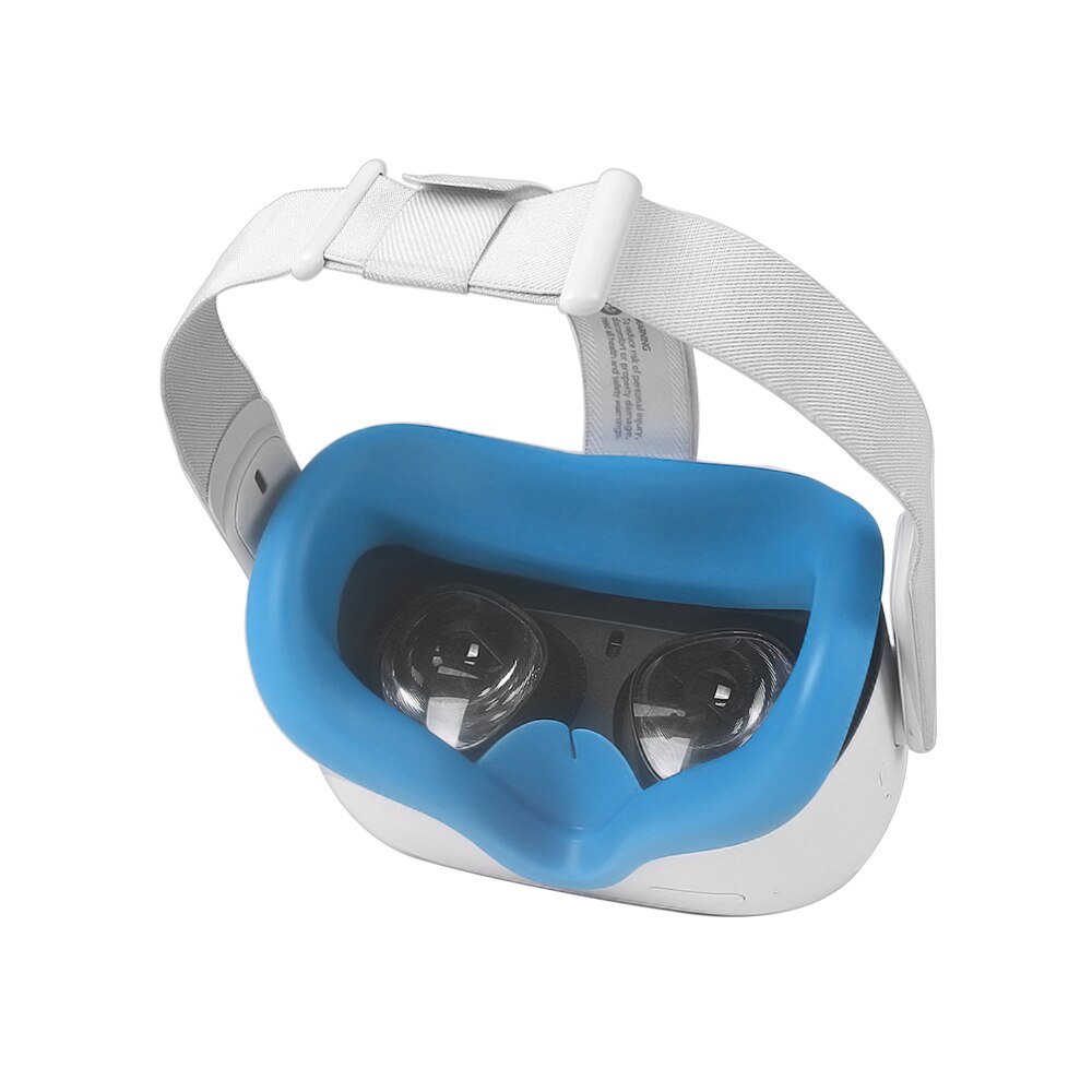 Vr Oogmasker Cover Voor Oculus Quest 2 Vr Bril Accessoires Licht Blokkeren Zachte Siliconen Eye Cover Pad Voor Quest 2 Lens Mouw: Blue