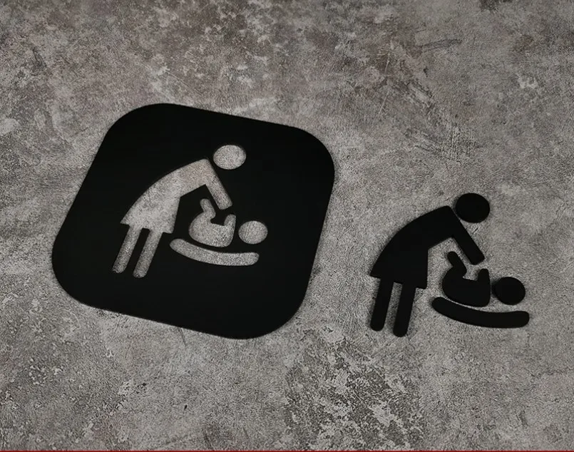 Sinais de banheiro oco agachamento lembrete sinalização placa de porta lembretes quentes placa indicadora banheiro wc parede porta adesivo: 40x30 cm / Vermelho