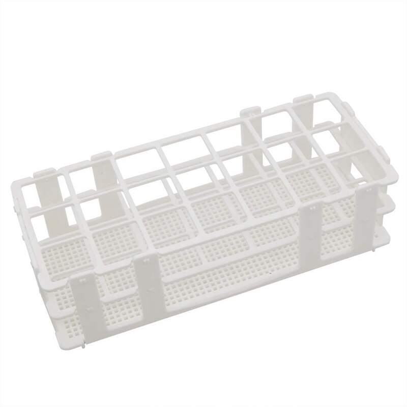 3 Paquetes de prueba de plástico soporte de tubos 21 agujeros tubo de ensayo para laboratorio soporte de tubos soporte para 30mm tubos de ensayo blanco desmontable (21 agujeros)