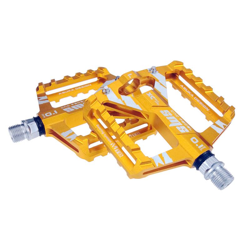 Pedais de bicicleta plana mtb rolamentos estrada pedais mtb mountain bike ciclismo pedais de largura acessórios da bicicleta parte livramento dropshipping: yellow