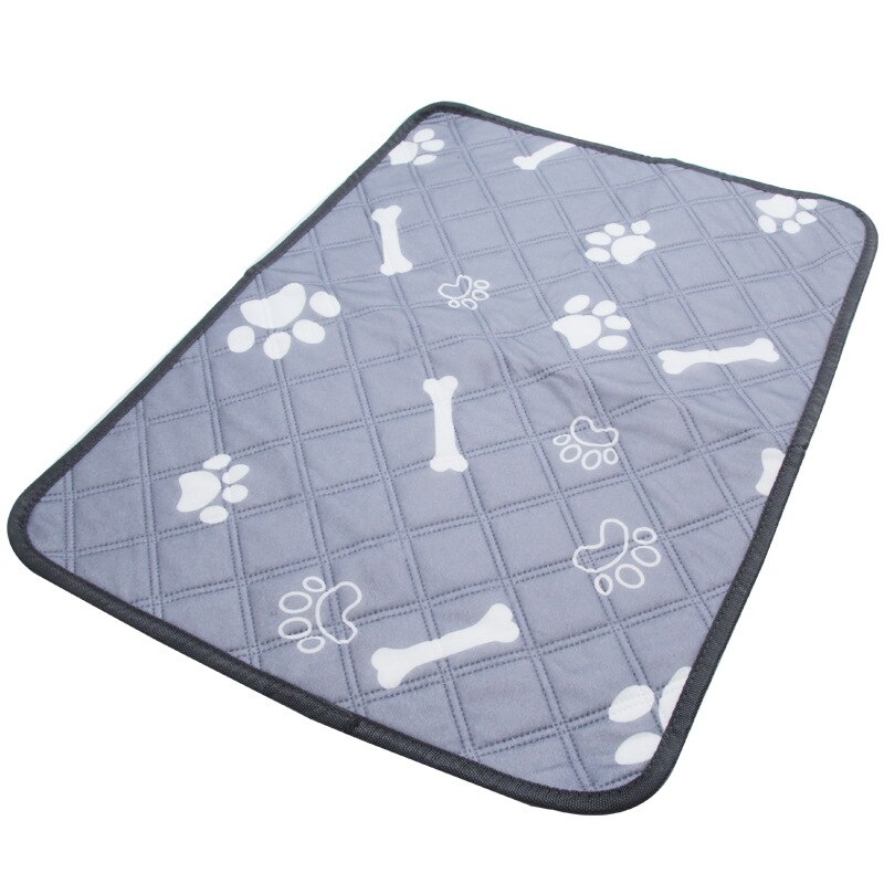 Almohadillas reutilizables y lavables para perros y mascotas, manta absorbente para entrenamiento de cachorros, cama para orina, Gato y conejo: Grey Print / M45x60cm