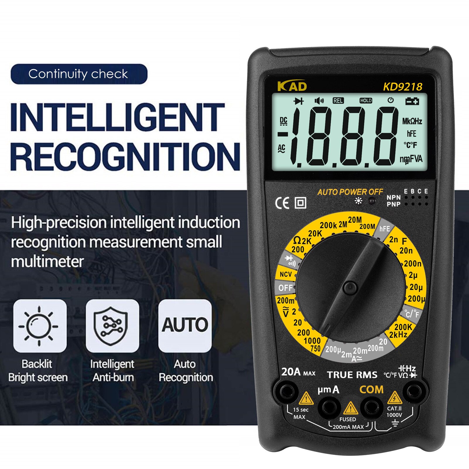 Digital Multimeter Test Pencil Voltage Testing Tool Electrical Tester Meter Capacitance Meter