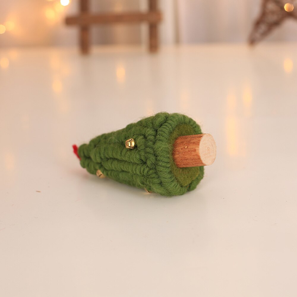 Tabletop Wool Felt Christmas Tree with Tinkle Bells Xmas Desktop Craft Decor Party Ornaments for Children Home Sto