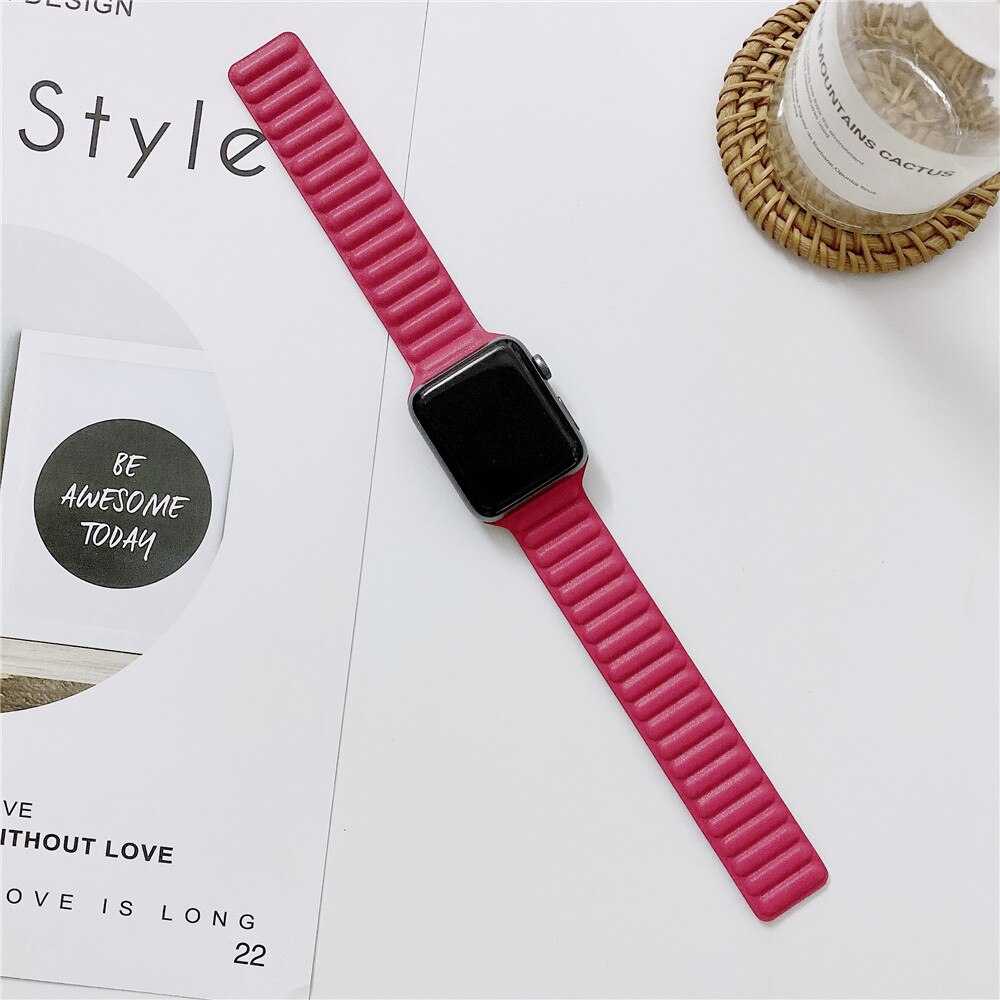För apple watch se serie 6 band 40mm 44mm armband läderarmband för iwatch 5/4/3/2/1 38mm 42mm klocka armband tillbehör: 7 / 42mm or 44mm