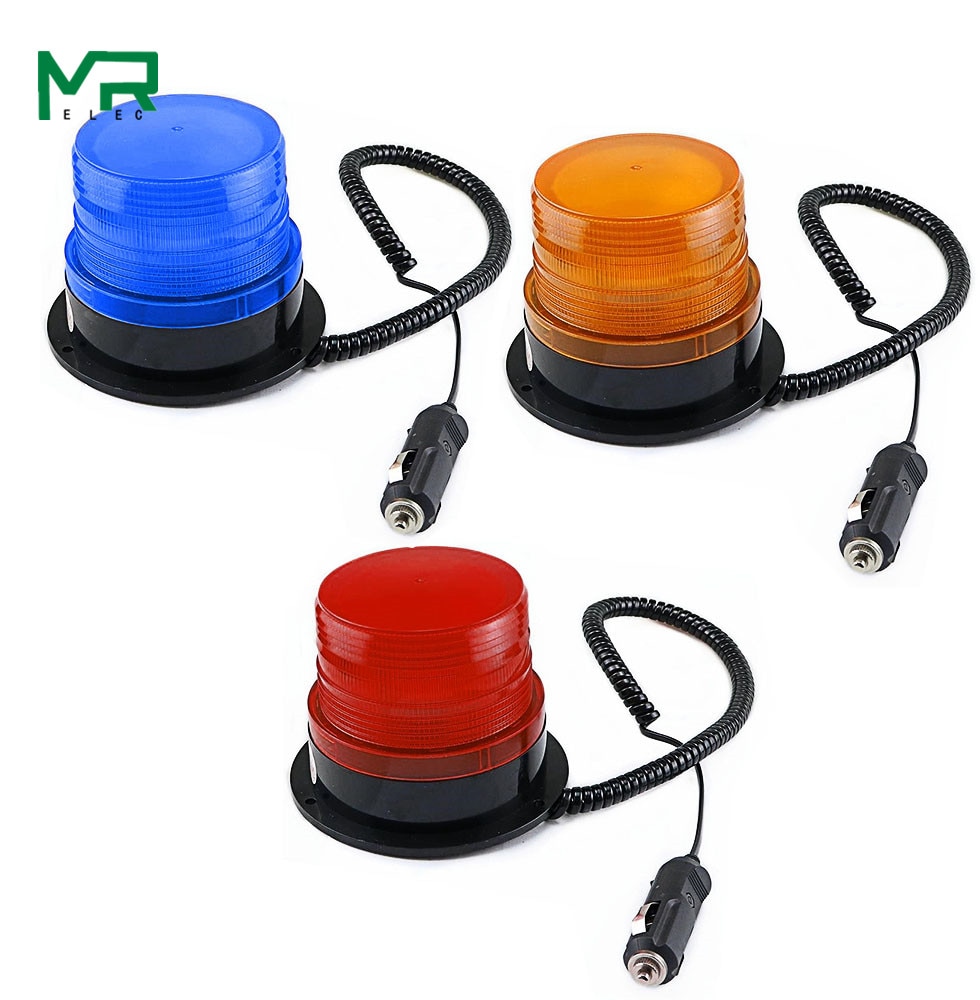 N-5095 12V/24V Sigarettenaansteker Signaal Waarschuwingslampje Rolling Led Knippert Noodverlichting Baken Lamp Met magnetische Gemonteerd