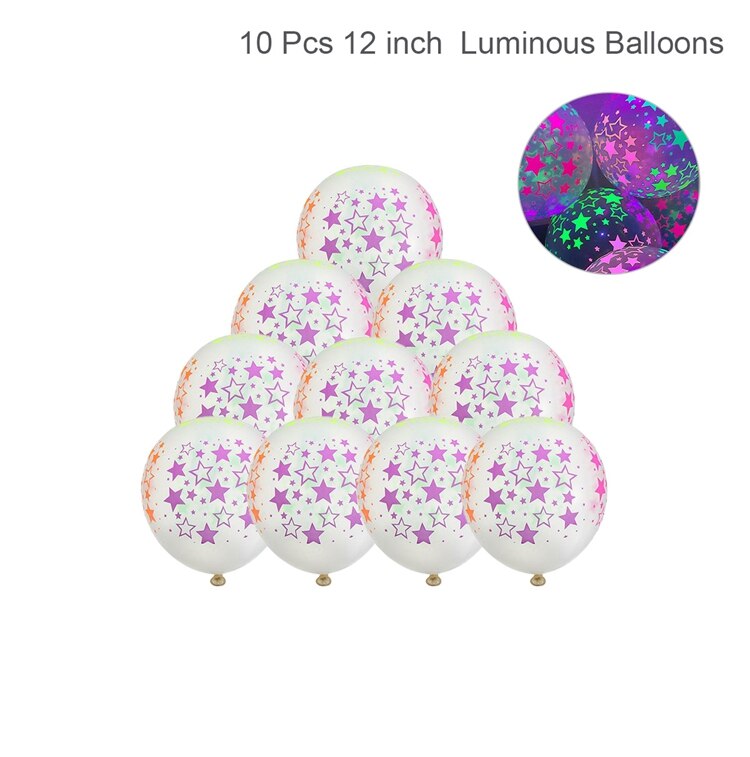 Selvlysende fluorescerende balloner tillykke med fødselsdagen fest dekoration til børn voksne latex ballon bryllup fødselsdag glød ballon indretning: 1