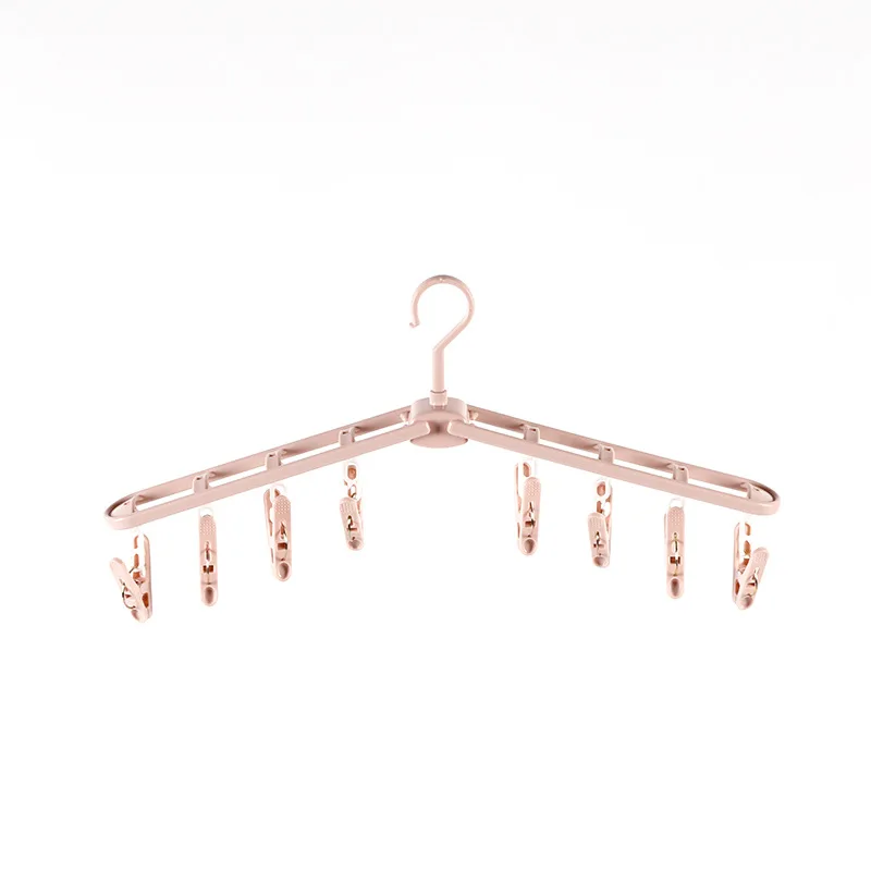 Zusammenklappbarer Wäscheständer für Reisen, Hemden, Socken, KleiderbüGel mit Clips, faltbare Hosen, KleiderbüGel, Schrank-Organizer: Licht Grün