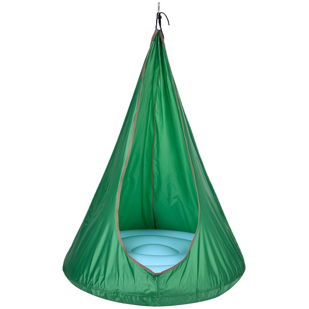 Newportable Swing Thuis Kind Hangmat Stoel Kids Swing Pods Enkele Persoon Outdoor Indoor Alle Seizoen Opknoping Seat: Green