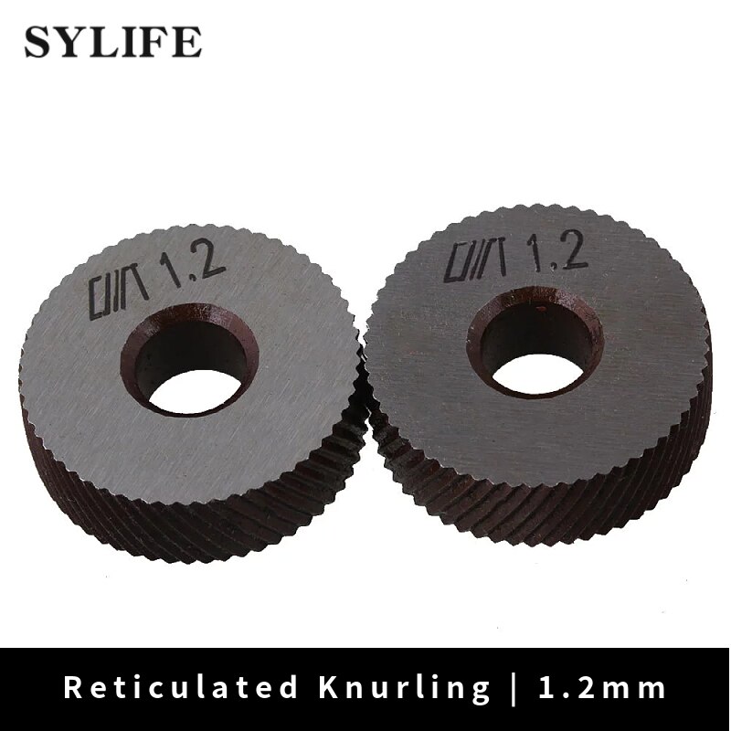 26mm Dia 1.2mm Pitch Diagonal Coarse Knurl Wheel Knurling Roller Pack of 2