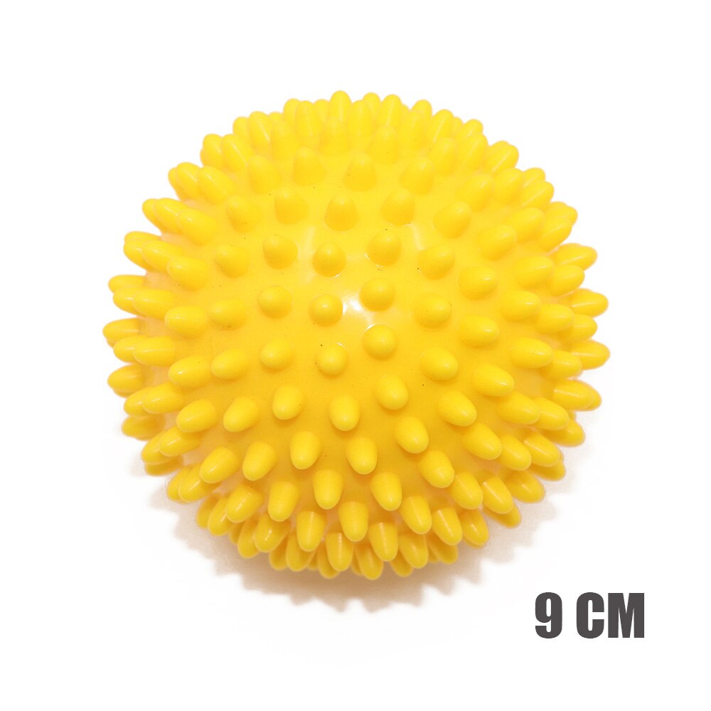 7.5cm/9cm 8 färger pvc massagebollar fitnessbollar muskelavslappningsapparat triggerpunkt fitnessutrustning bollar handfot relax: Gul