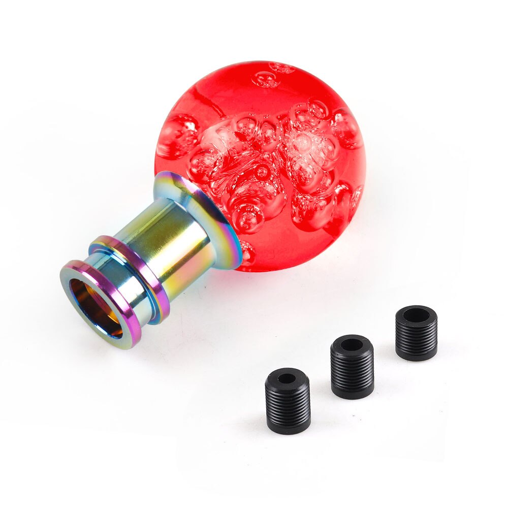 Car Manual Shift Knob Acrylic Gear Shifter Head Shift Knob Stick Crystal Transparent Bubble Pink Blue Clear Gear Shift Knob: Red