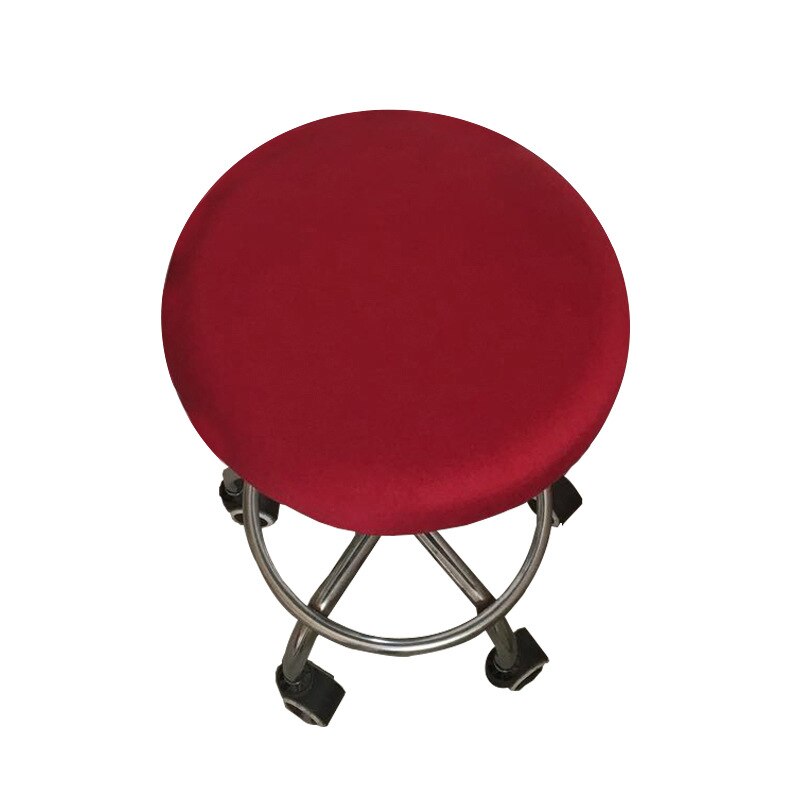 Rund stolebetræk barstol betræk elastisk sædeovertræk hjem stol slipcover rund stol barstol skammel blomstret: Rødvin