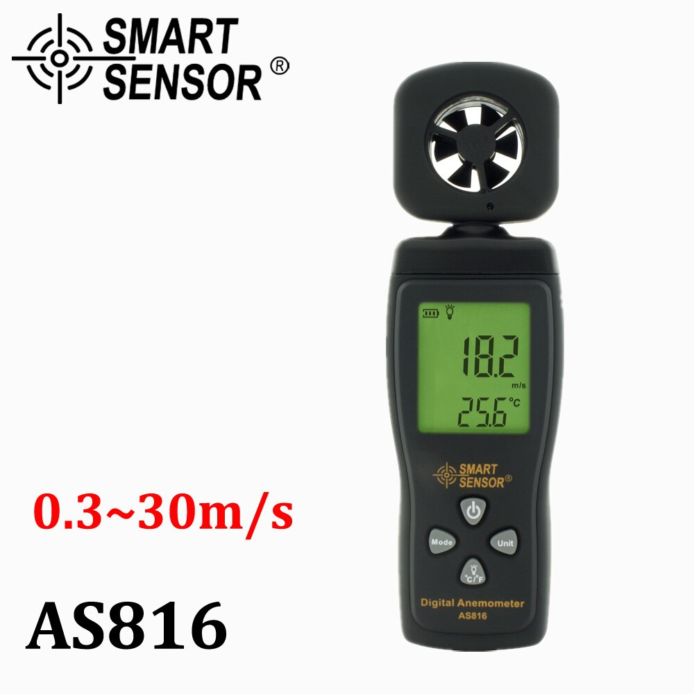 Digital vindmåler vindhastighedsmåler lufthastighed flowmåler termometer vindhastighedsmåling instrument luftstrømssensor måler
