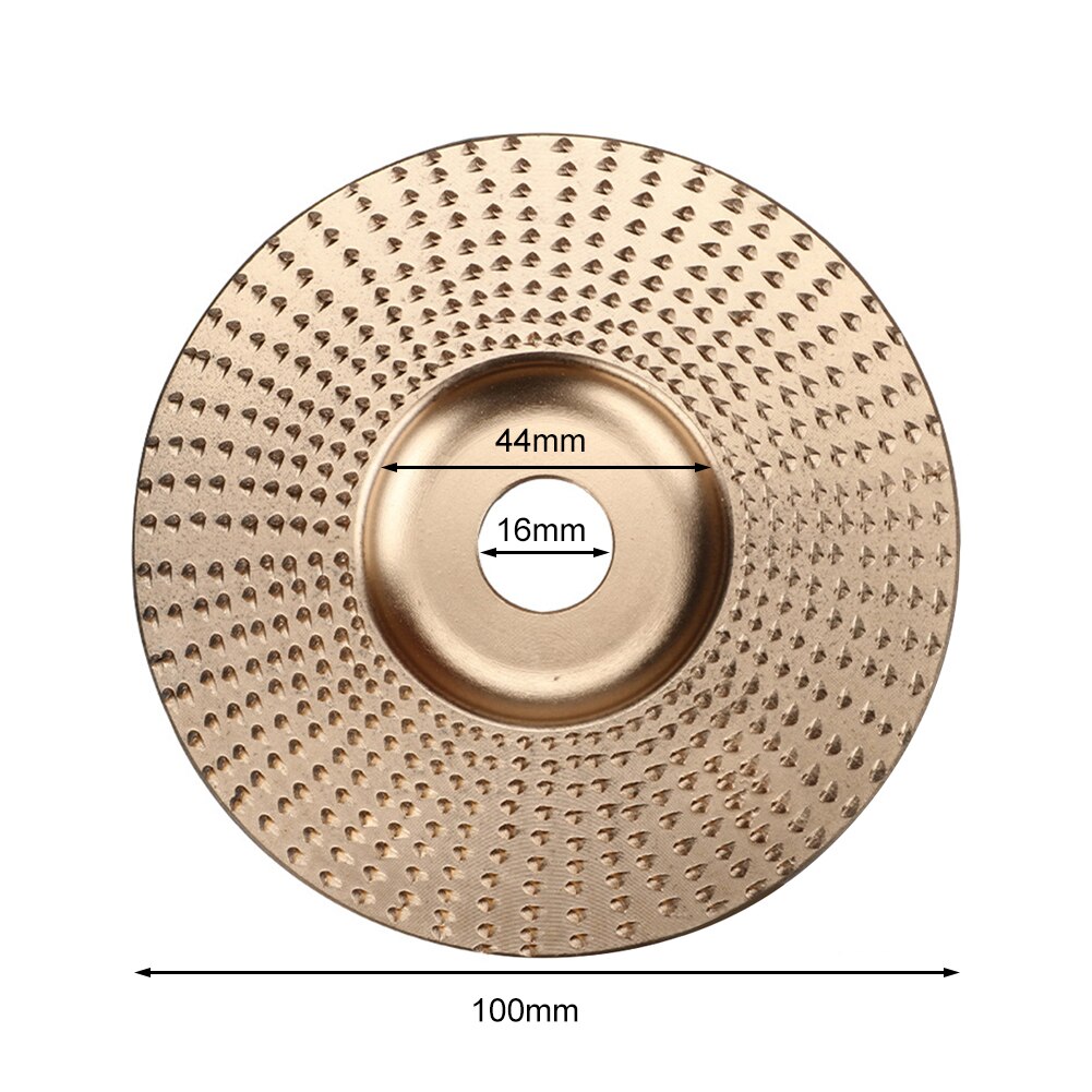 Wood Angle Grinder Disc Wood Grinding Wheel Sanding Carving Rotary Tool Abrasive Disc For Angle Grinder Shaping Abrasive Tool: Gold