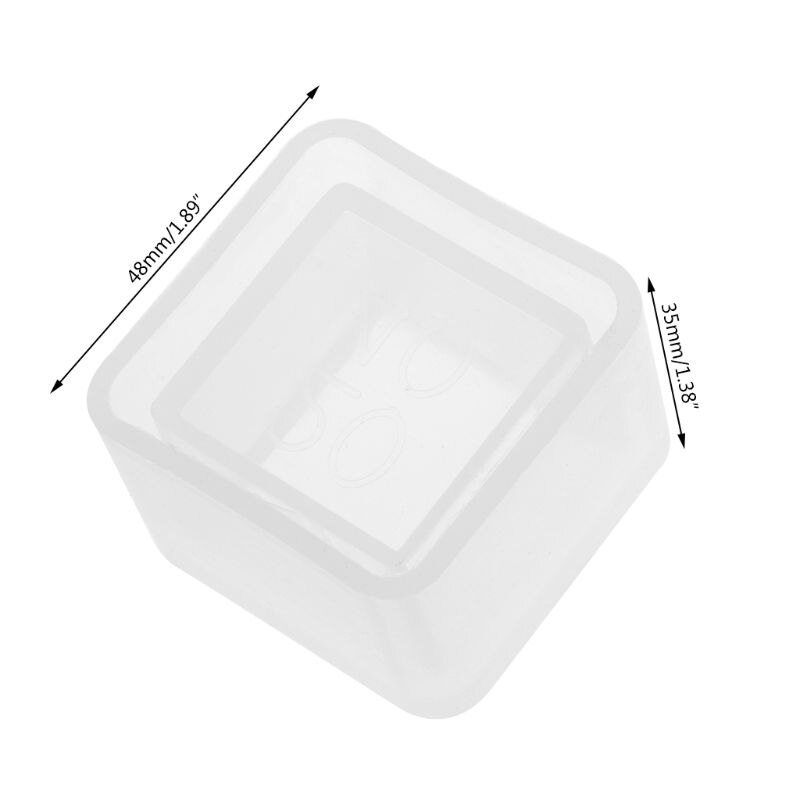 Cubo Vaso di Fiori FAI DA TE Stampi in silicone Giardino Fioriera di Cemento di Cemento Vaso di Sapone Stampi 40JA: 48x35mm