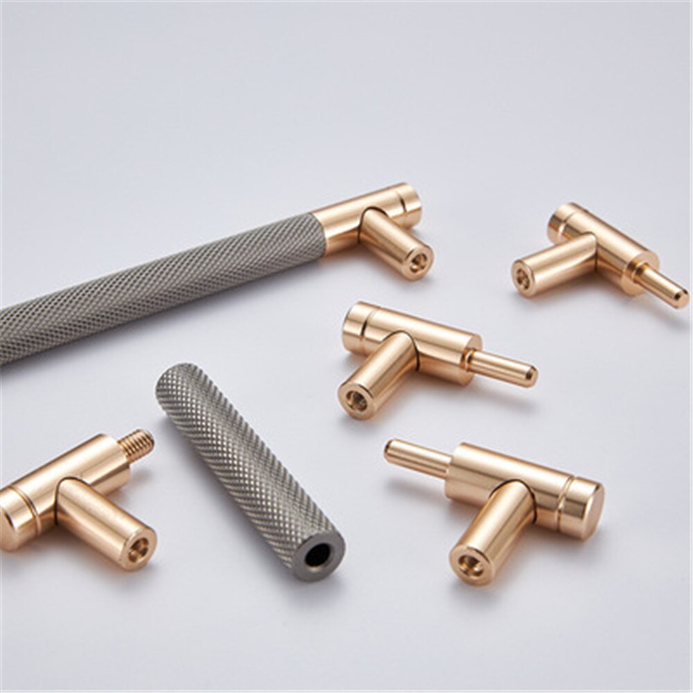 1pc Aluminum Alloy Contrast Gold Door Handle Wardrobe Kitchen Cabinet Drawer Spliting Handle Furniture Handle Modern Hardware