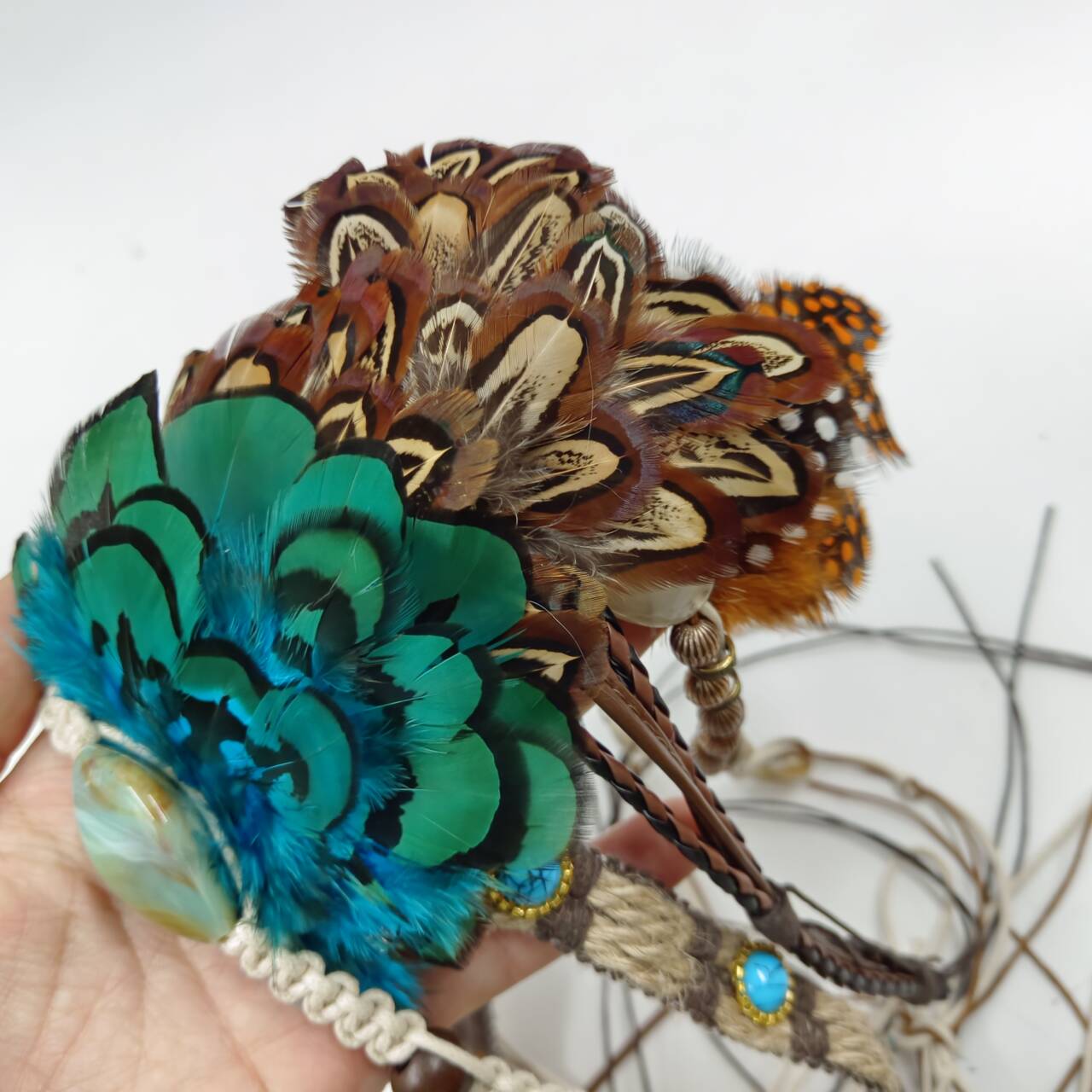 Hat accessories Feather knitted style various hat accessories jazz cowboy hat fedora hat straw hat for men and women