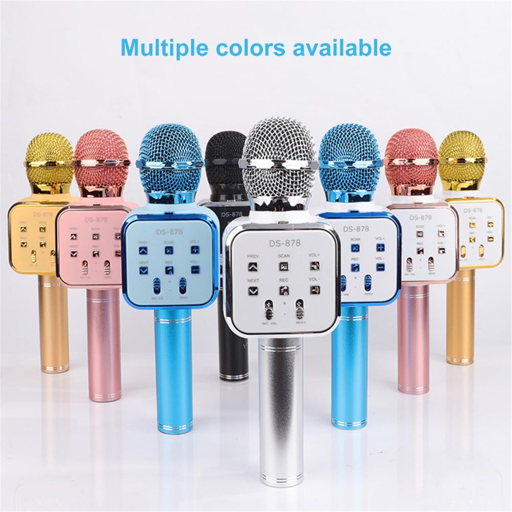 Ds878 wireless microphones, supports usb hard drive/tf card, metal 1 4 in compatible condenser mic music player for boys and girls