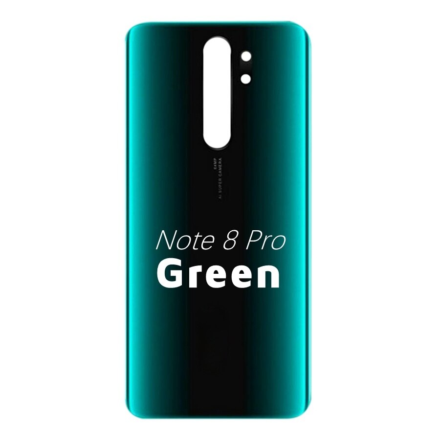 Voltar vidro capa para xiaomi redmi note8 nota 8 pro bateria capa traseira habitação painel da porta substituição + adheisve adesivo m1908c3jh: Note8 Pro-Green