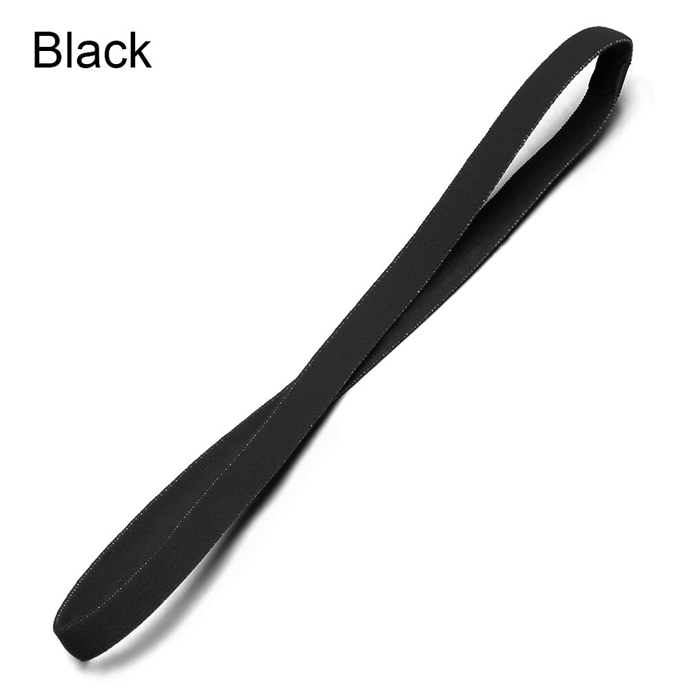 Diadema elástica fina de Color caramelo, cinta para la cabeza antideslizante para deporte, Yoga, gomas para el pelo, accesorios para el cabello, 1 unidad: black
