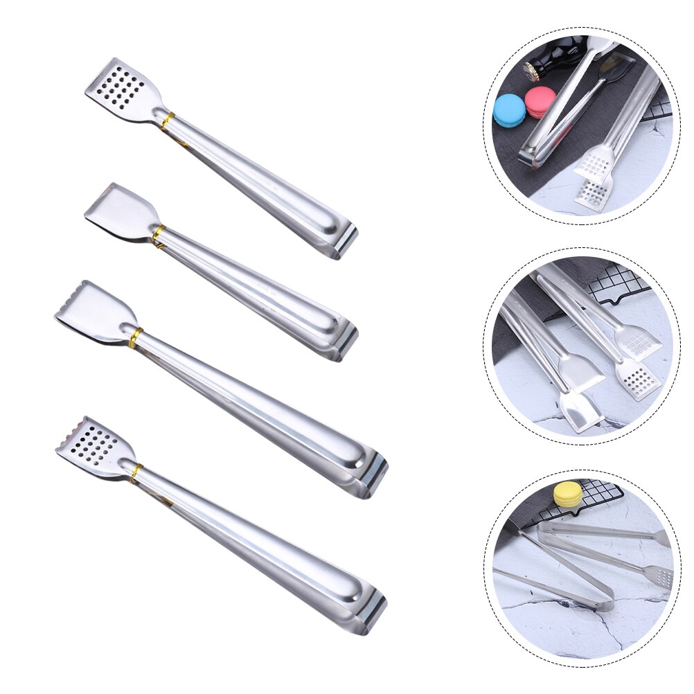 4 Pcs Food Clip Stainless Steel Food Clamp Practical Food Clamp Kitchen Bread Tong