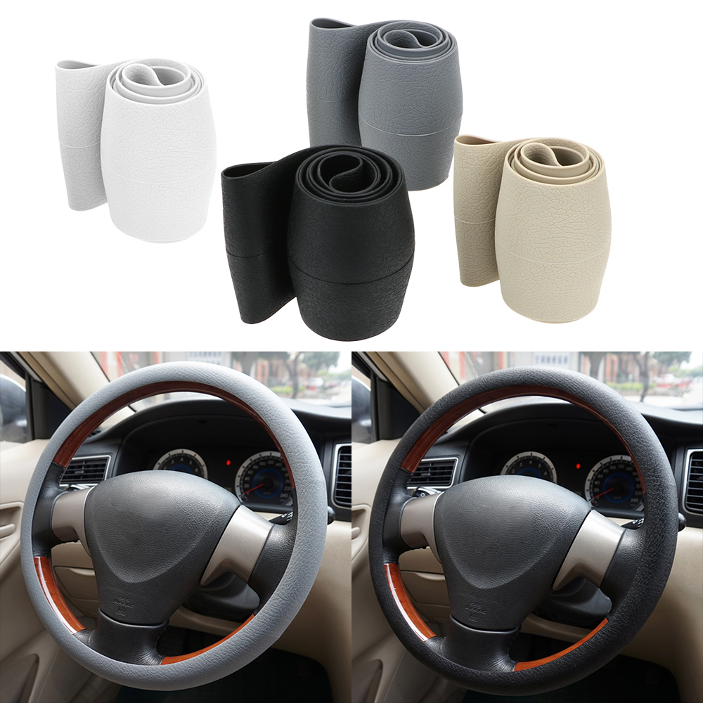 LEEPEE Silicone Leather Textur Elastic Anti Slip Car Steering Wheel Cover Universal Auto Decoration Car Steering Cover