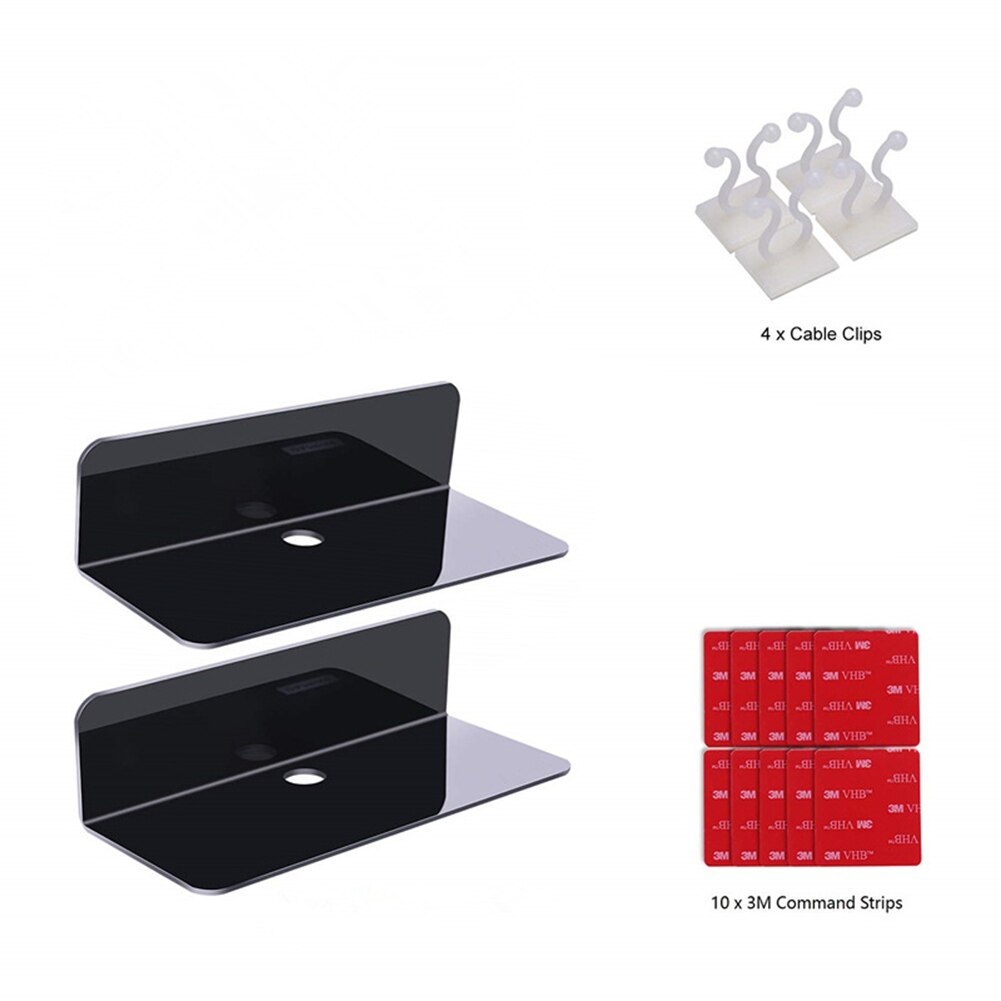 Wall-Mount Loudspeaker Storage Holders Rack Cable Hole Makeup Decorative Small Adhesive Container Acrylic Holders