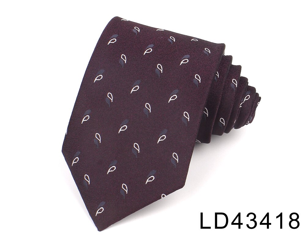 Men Tie Classic Plaid Neck Tie For Wedding Business Suits Man Paisley Ties Wine Red Men's Necktie Jacquard Neck Wear