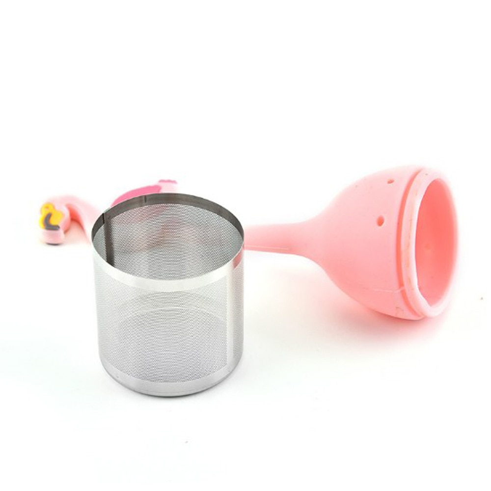 1Pcs Cute Flamingo Tea Strainer Tea Bags Silicone Loose-leaf Tea Infuser Filter Diffuser Fun Cartoon Tea Accessories