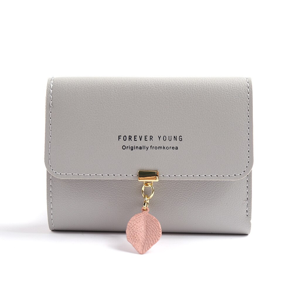 FONMOR-petits porte-monnaie pour femmes, de luxe, Mini porte-monnaie à loquet, porte-cartes de crédit, portefeuille en cuir synthétique polyuréthane: gray