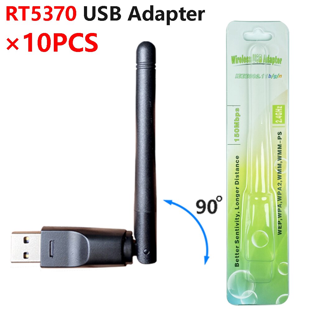 [10 Stuks] RT5370 5370 Wifi Ralink Chip Polybag Verpakking 150Mbps 2.4Ghz 802.11b/g/n USB2.0 Draaibare Draadloze Usb wifi Antenne