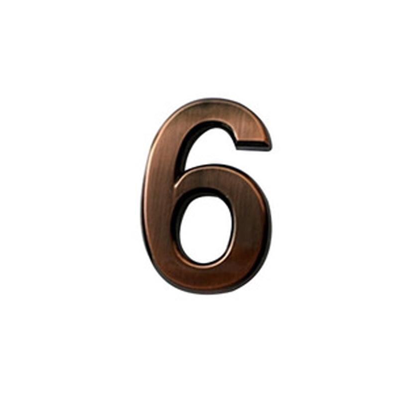 Plaque d'adhésif numérique en Bronze 0-9 pour bâtiment en métal, pour adresse de plancher, numéro de plancher d'hôtel: 6