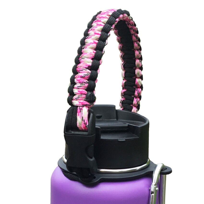 Paracord Handle Strap Cord with Safety Ring and Carabiner for Hydro Flask Wide Mouth Water Bottle for Hiking Camping Walking: 8